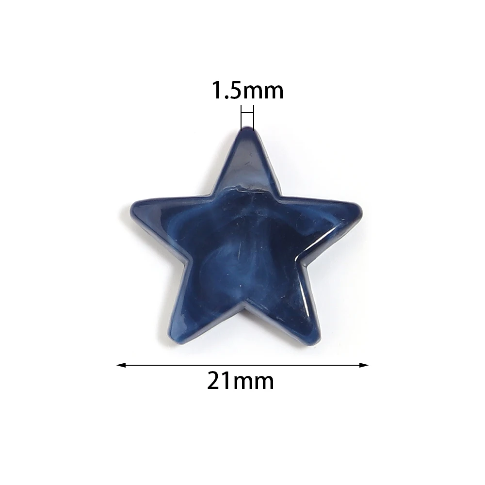 

50 шт. красочные акриловые бусины с пятиконечной звездой, двухцветные бусины-облака, свободные бусины-разделители для изготовления ювелирных изделий, ожерелье, браслет «сделай сам»