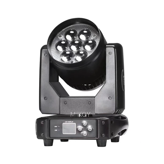 7X40W LED Zoom Farbiger Moving Head Scheinwerfer RGB Beam Light DMX-Steuerung Bühneneffekt DJ Disco Nachtclub Party Hochzeit Tanz – Detail 3