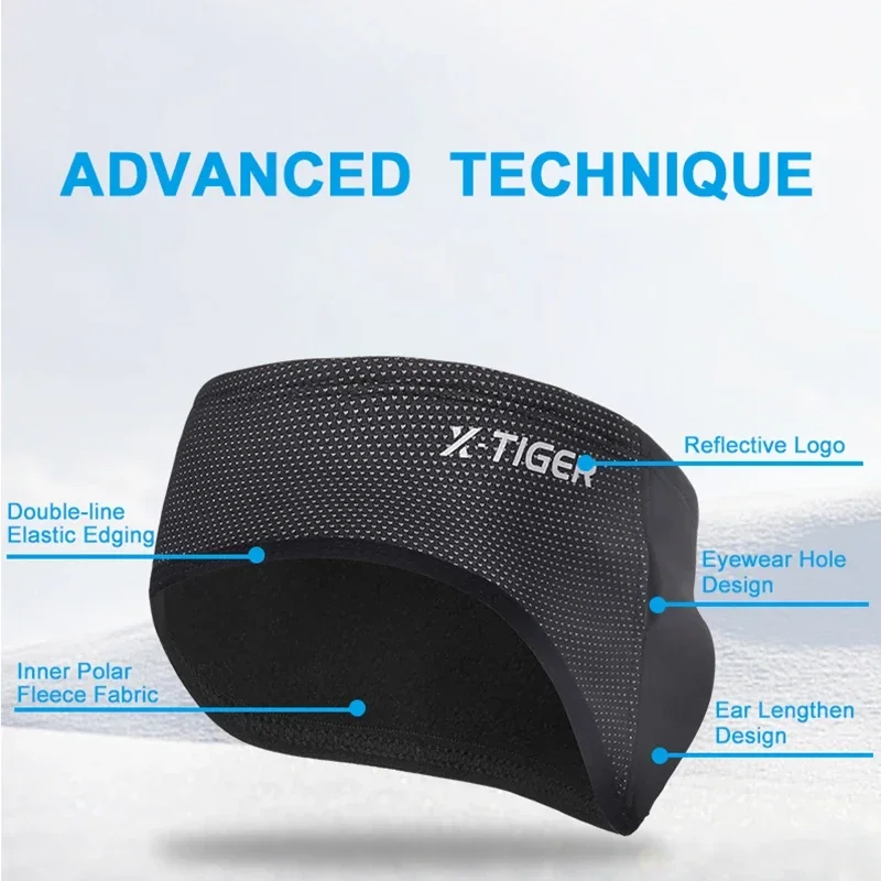 X-TIGER Winter Cycling Cap Fleece Windproof Headband Cap Keep Warm MTB Bicycle Riding Hat Snow Headwear Bike Sport Hair Band