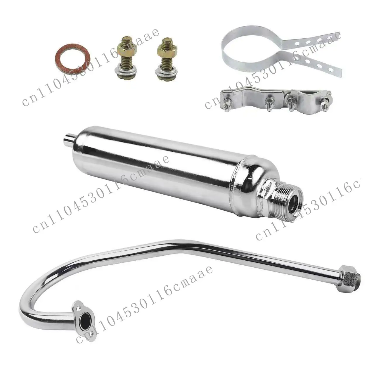 Two-stroke bicycle engine two-section exhaust pipe