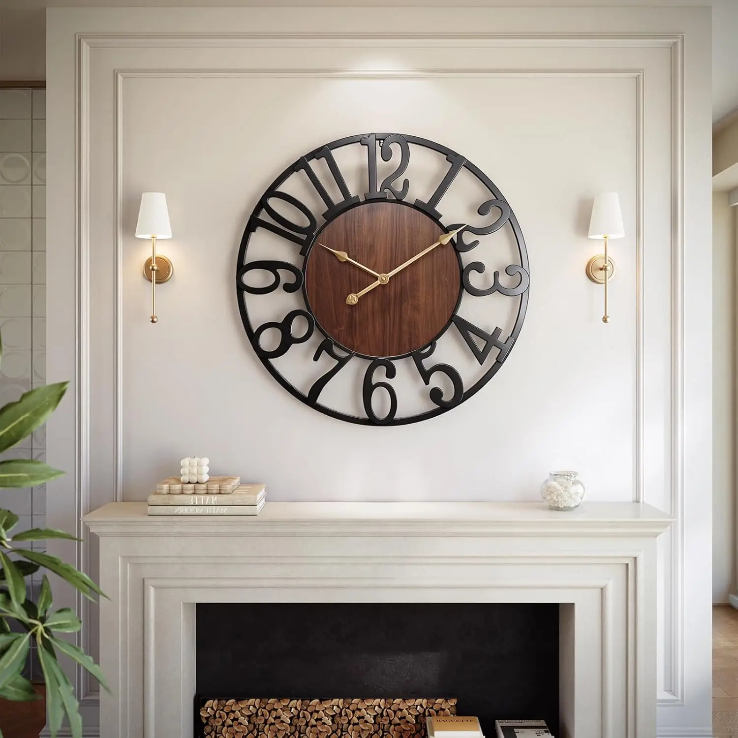 

32 Inch Large Wall Clock, Oversized Silent Non-Ticking, Arabic Numerals, for Living Room, Bedroom, Kitchen Decor