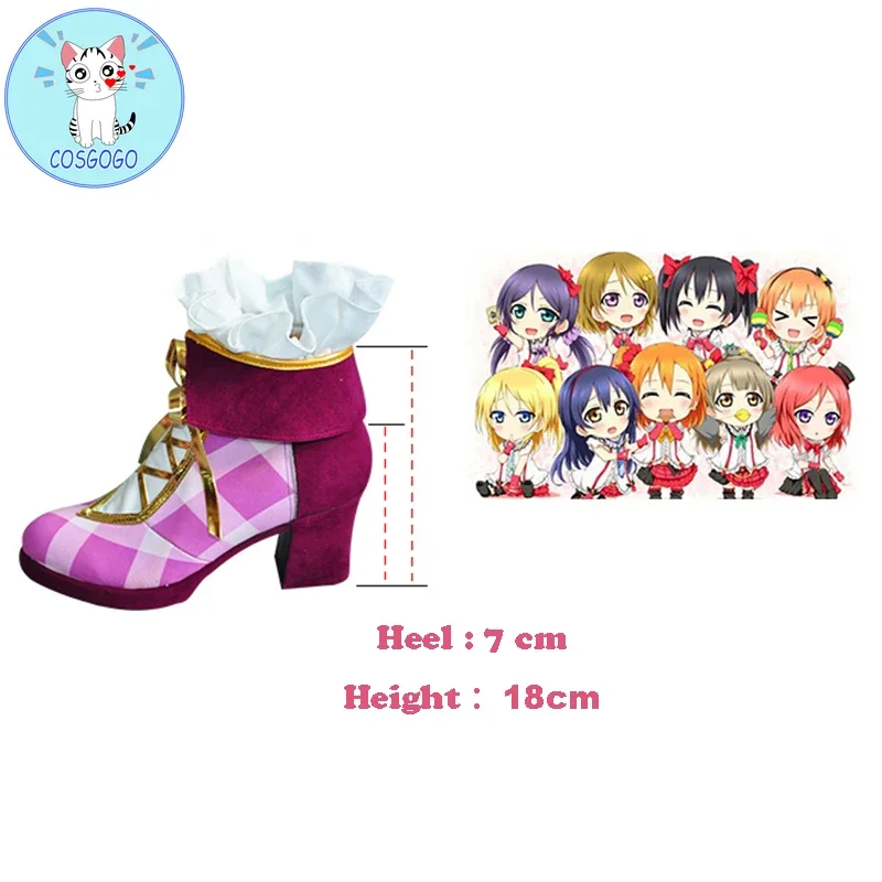 COSGOGO Anime Love Live Lovelive! Cosplay Shoes Nico Yazawa Cosplay Shoes Boots Bouquet Flowers Awakening Daily Leisure Shoes