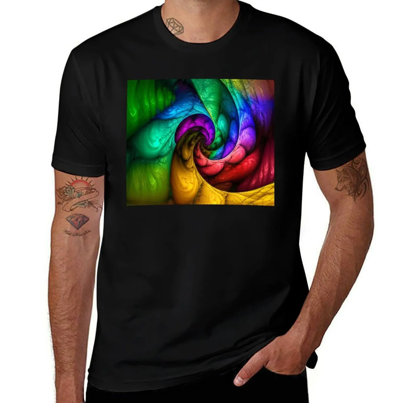 

Colorful Fractal Swirl T-Shirt sports fans funny gifts vintage t shirts mens graphic t-shirts pack