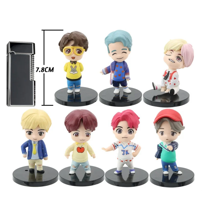 Figuras de acción de Bangtan Boys Group para niños, modelos de muñecos de juguete, Rm Jin Suga Jhope Jimin V Jungkook, regalo del ejército, 7 unidades