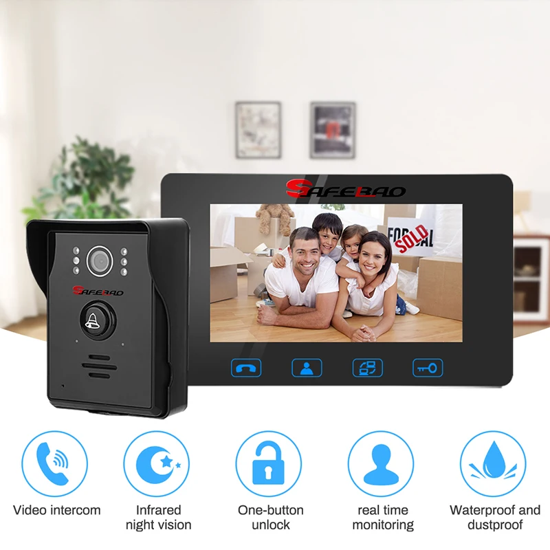 SAFEBAO Video Door Phone Doorbell Wires Video Intercom 7\