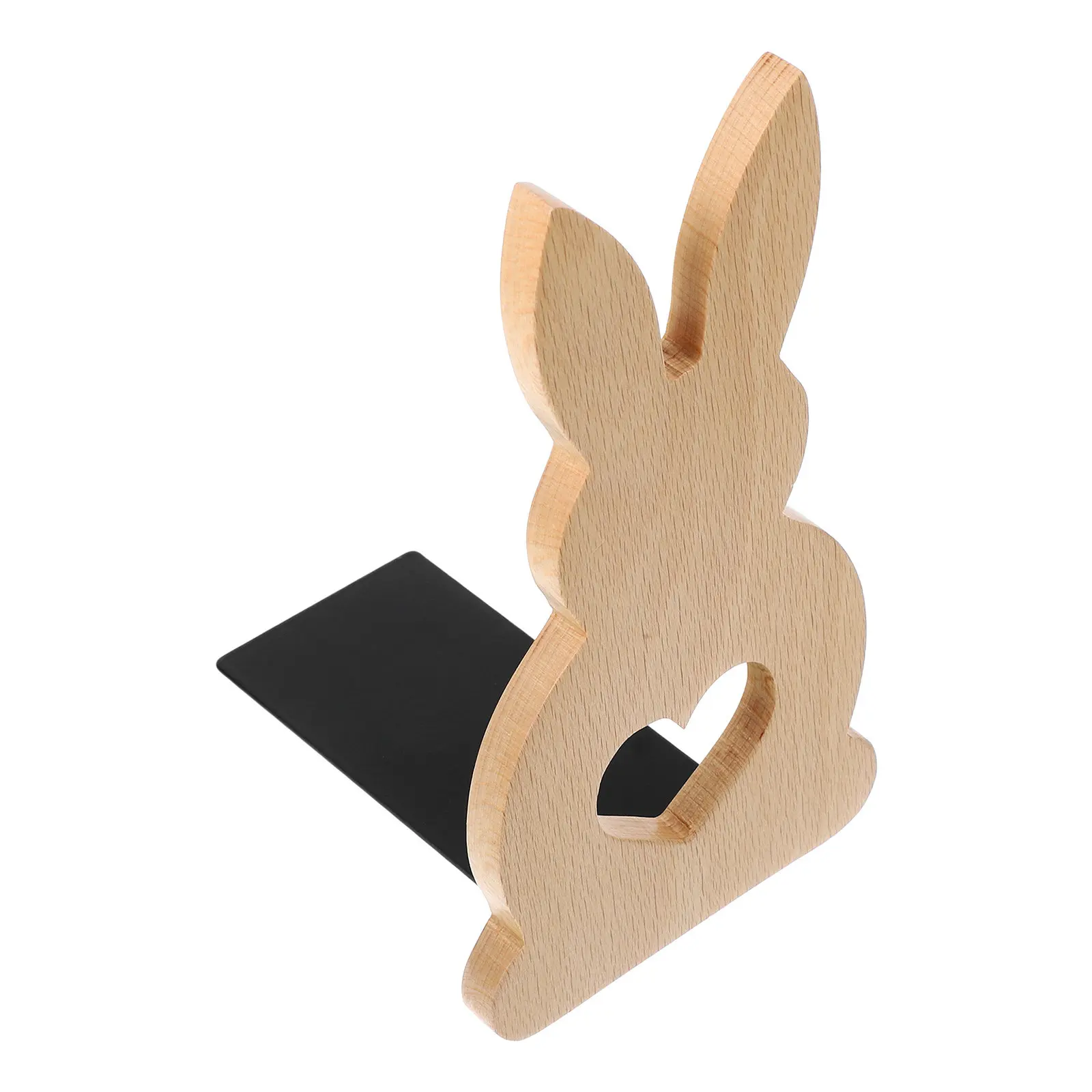 Bunny Bookends Wooden Material Rabbit Design Decorative Book Stand for Desk Shelf Book Organizer Rabbit Bookstand