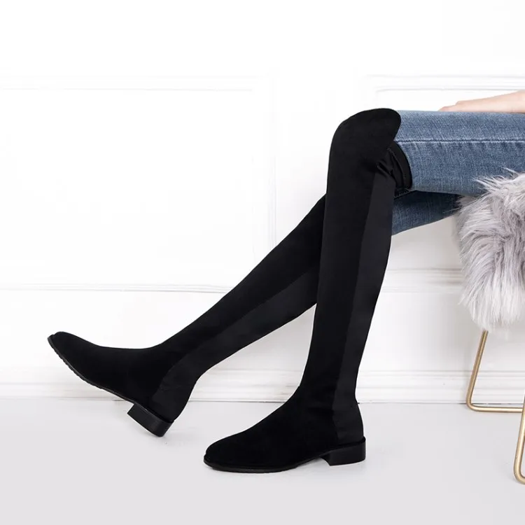 Oversize Large size Big size womens fashion boots Round toe Thick Heel Comfortable Light Weight Fashion trend