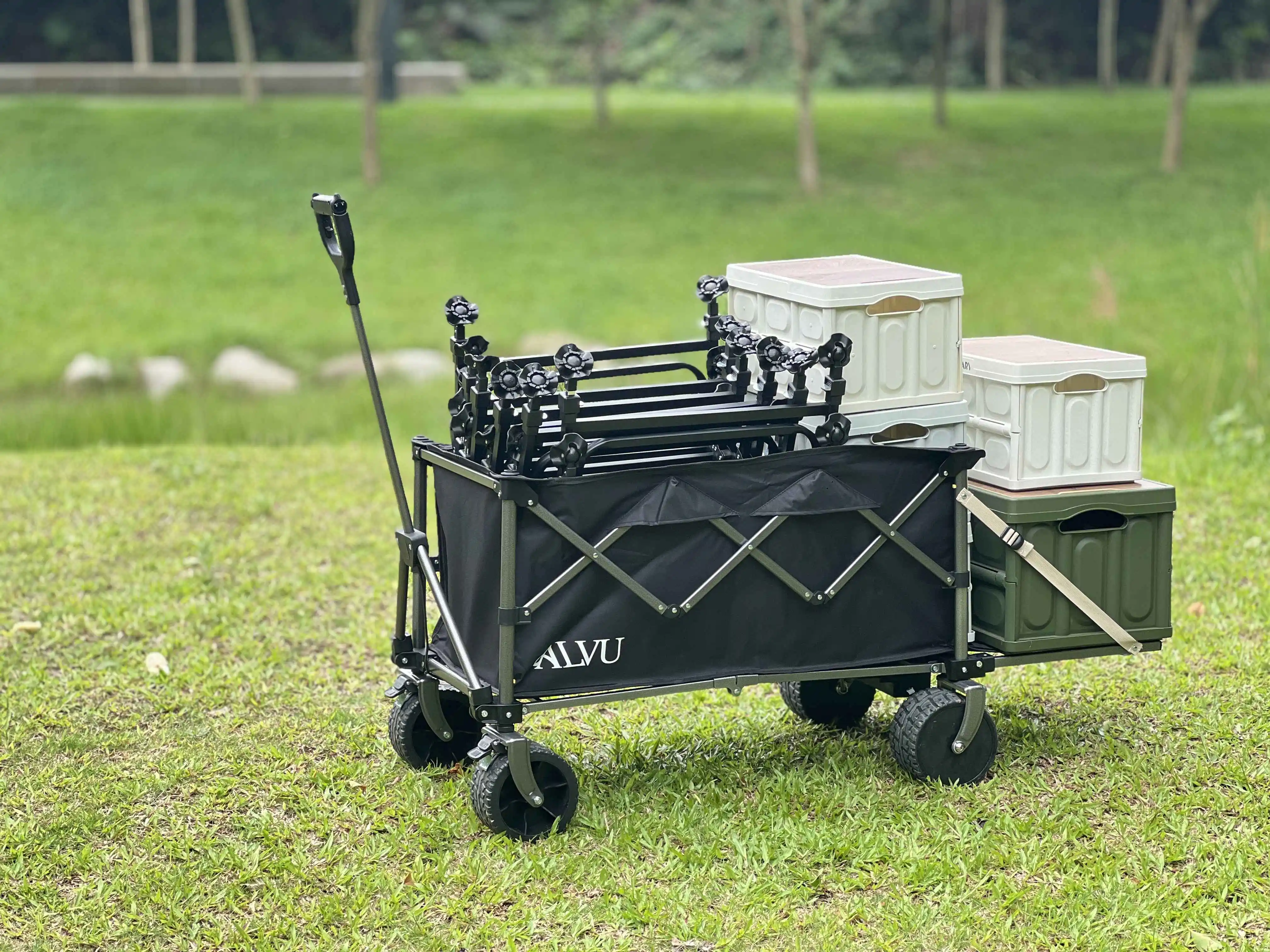 Carrito de playa eléctrico plegable, carrito de camping, de alta resistencia