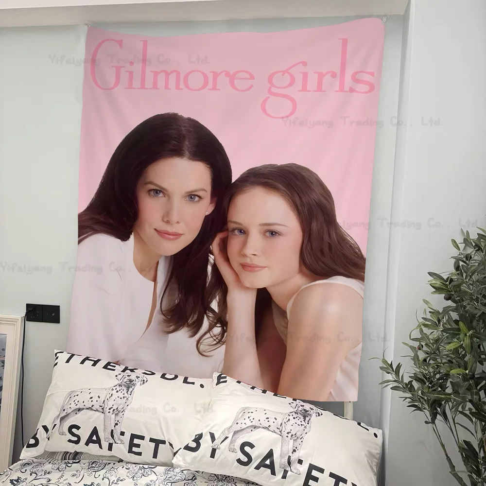 

Gilmore Girls Tv Cartoon Tapestry Hippie Flower Wall Carpets Dorm Decor Art Home Decor