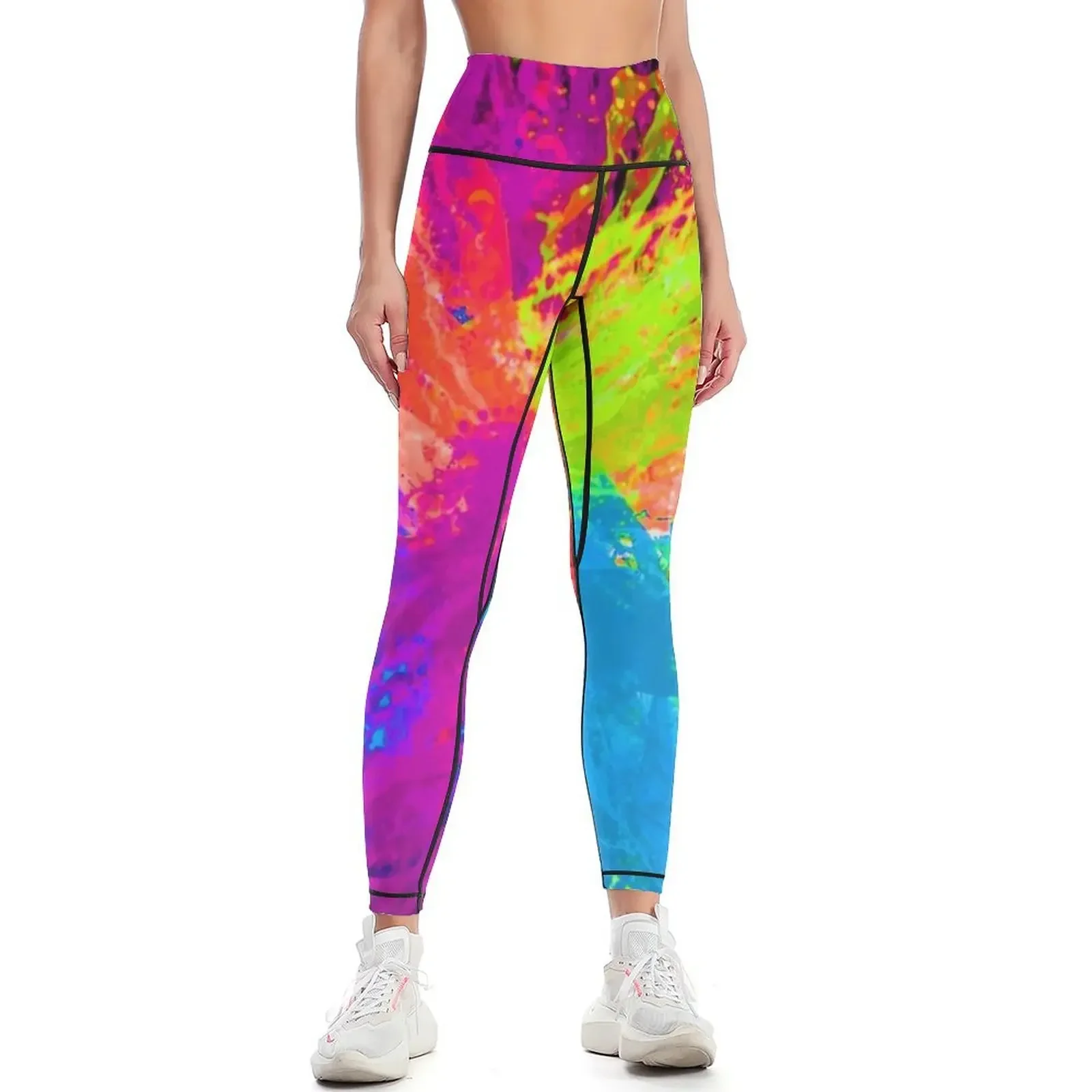 Paint Splash Leggings sport pants Legging sport workout shorts sport set Womens Leggings