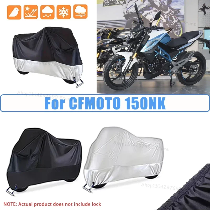 210D Oxford Motorcycle Cover Waterproof All Season UV Protection For CFMOTO 150NK Anti-Tear Windproof Motorbike Cover