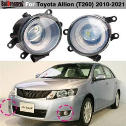 2 Pieces LED Fog Light Assembly Angel Eye DRL For Toyota Allion (T260) 2010-2021 30W H11 Car Glass Lens Fog Daytime Running Lamp