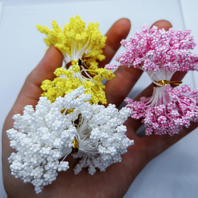 800pcs/lot 5mm DIY Artificial Foam Flower Stamen Mini Pearl Flowers Wreath Wedding Party Home Decor