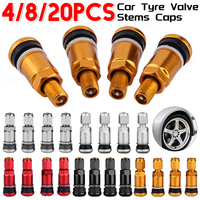 20/4PCS Car Tubeless Wheel Tyre Valve Stems Universal Motorcycle Aluminum Alloy Tire Air Valve Stems Caps for Auto Accessories