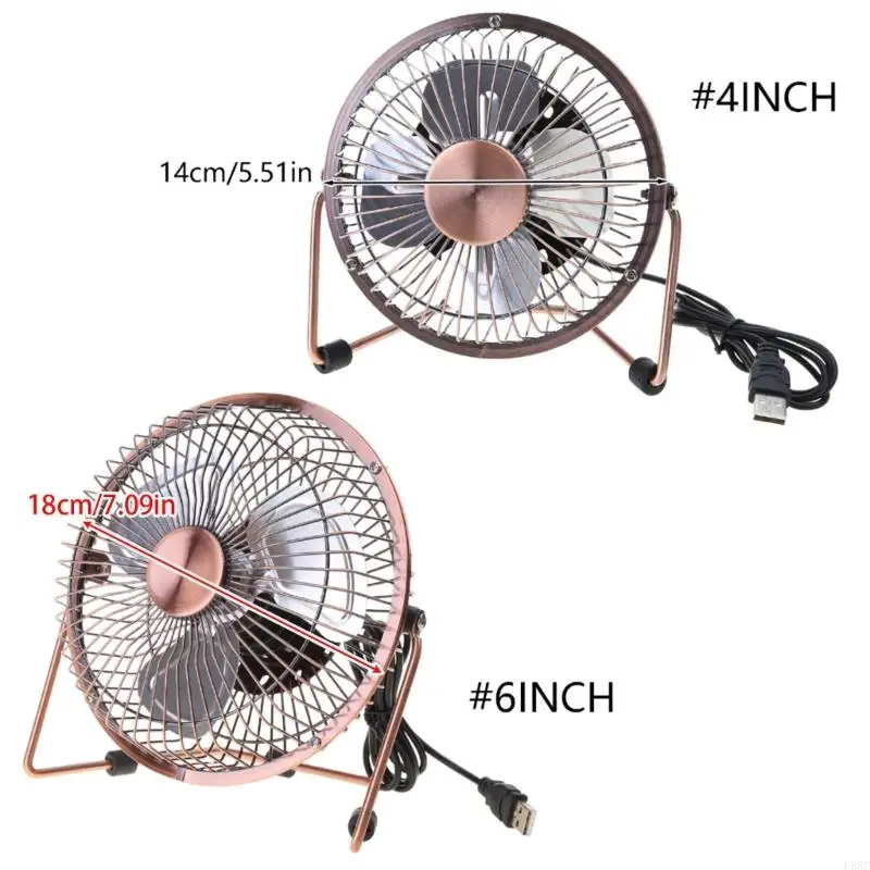 F68C 4/6inch USB Desk Fan Table Table Table Fan قابل للتعديل 360 درجة قابلة للتدوير