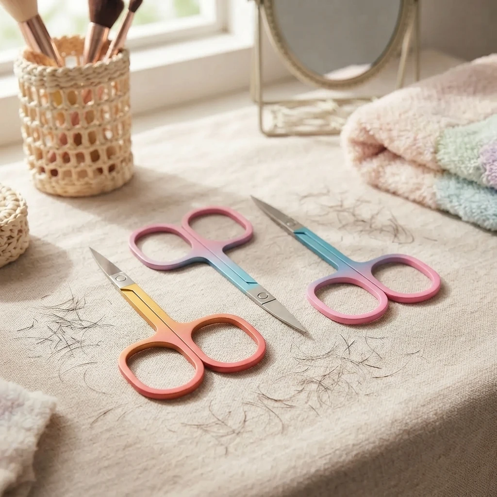Gradient Stainless Steel Beard Trimming Scissors, Small Precision Grooming Scissors for Men