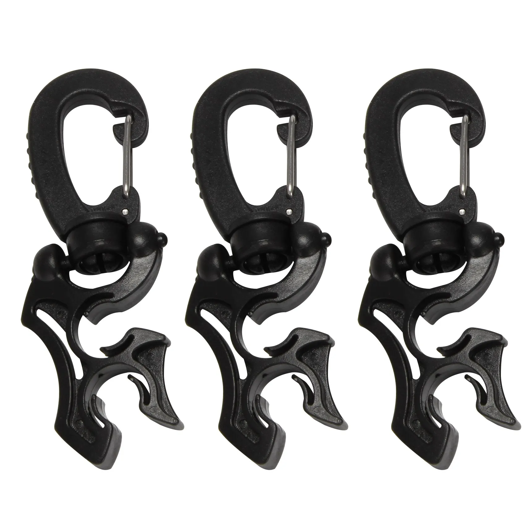 3 Pcs Diving Hose Holder Clip Scuba Diving Double BCD Hose Clip with Snap Hook Buckle for Dive Snorkeling Accessories