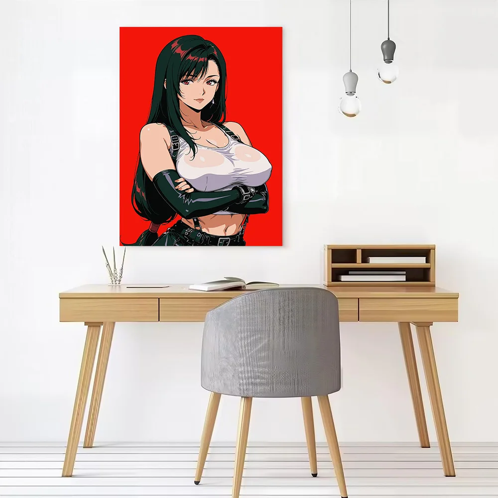 Fantasy Tifa Canvas Poster Customizable Pictures Wall Art Canvas Painting for Decorative Paintings Gamer Decoration Living Room