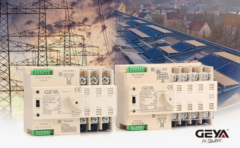 GEYA Rete di commutatore automatico a doppia potenza per alternatore 4P 63A 220V GEYA Rete di commutatore automatico a doppia potenza per alternatore 4P 63A 220V