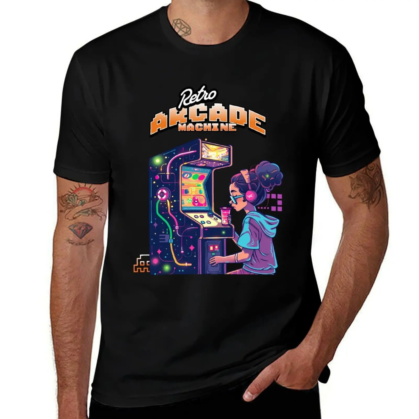 A Living Legacy: Preserving Arcade History in Digital Art T-Shirt Big Size Short Sleeve Casual Top