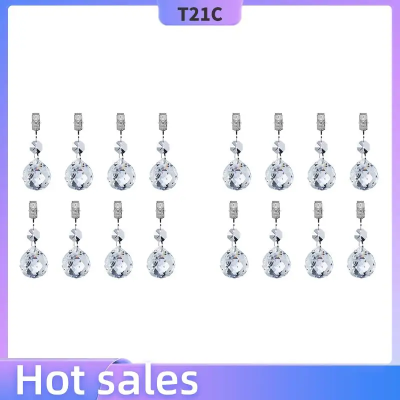 

T21C 16Pcs Tablecloth Weights Heavy Crystal Tablecloth Weight Hangers Pendants For Hold Curtains Shower Curtains Garden