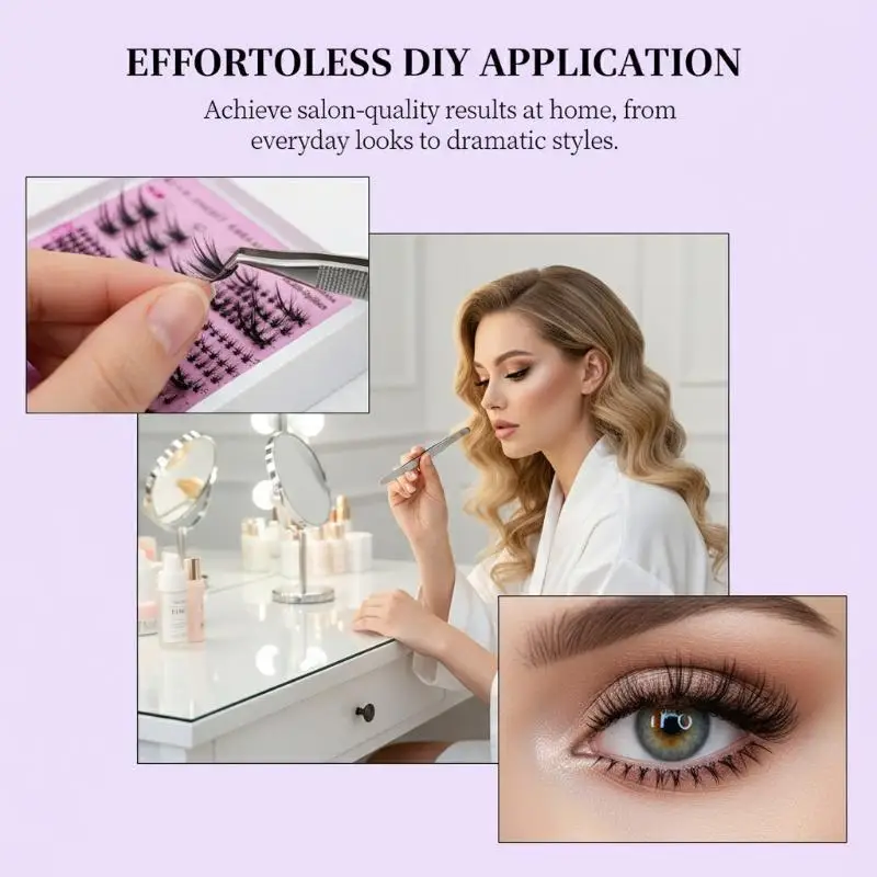 16Rows Bottom Lashes(6-7mm) And Spikes(15-21mm) Mix DIY Eyelash Extension Wispy Individual Lash Spikes Clusters DIY Lashes Tools