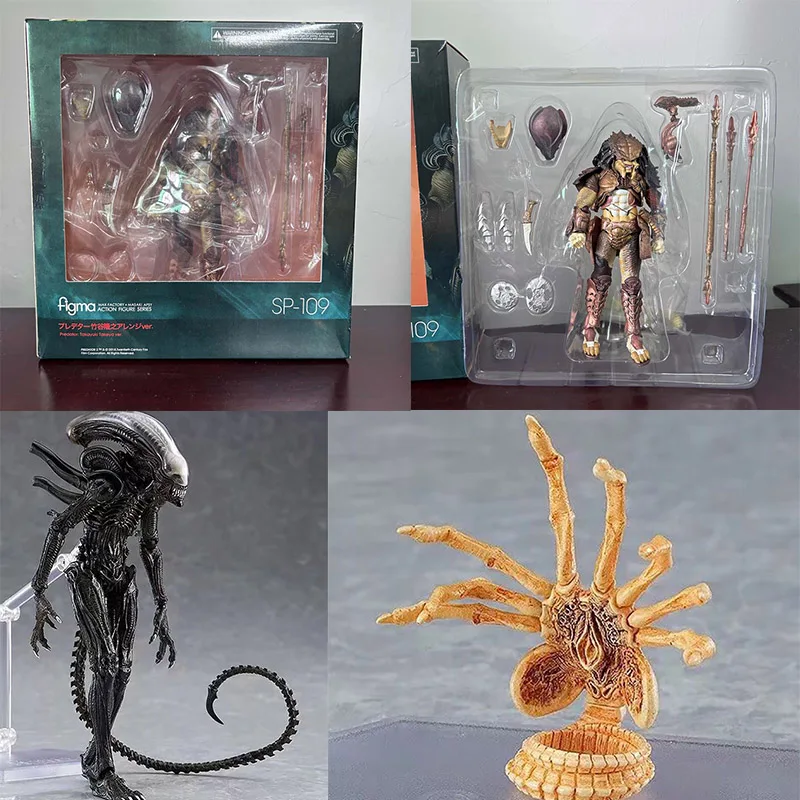 Figma Alien SP-108 SP-109 Predator 2 Takayuki Takeya Ver. Action Figure PVC Collectible Model Toys Joint Movable Horror Doll