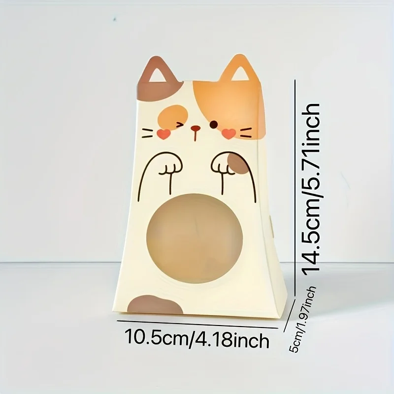 Niedliche Katzenförmige Papier-Geschenkboxen, Langlebiges Fenster-Hohldesign, für Feiertagspartys, Geburtstage, Schulveranstaltungen, Robuste Konstruktion. – Detail 11