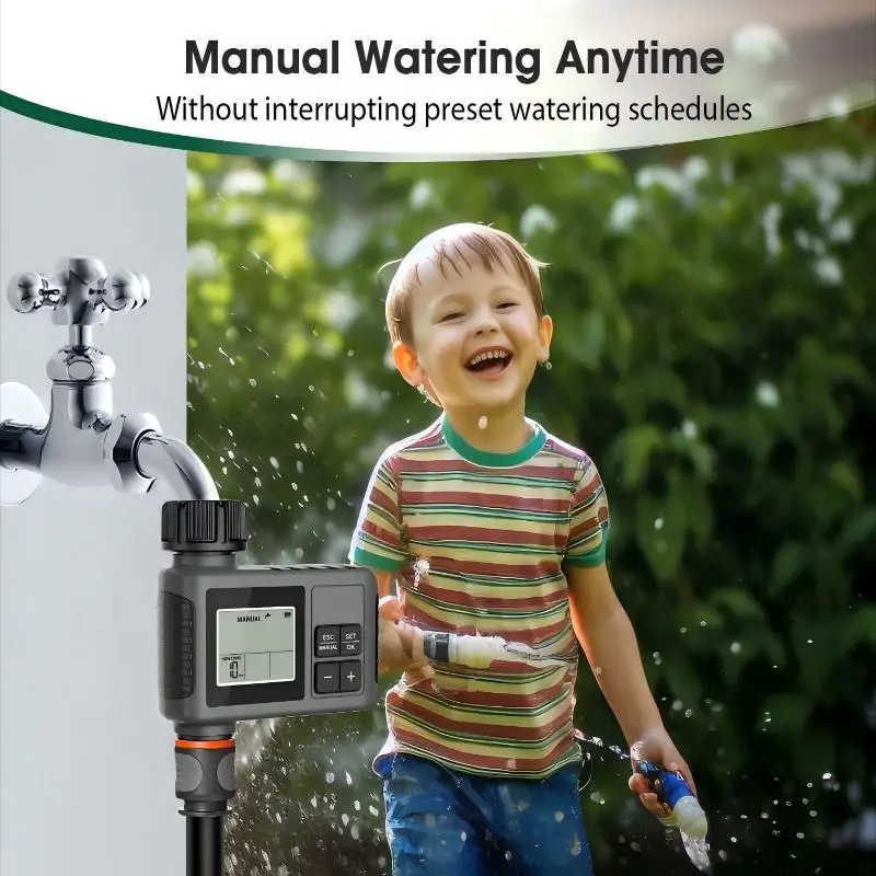 Automatic Water Timer Intelligent Irrigation Watering System Sprinkler Timer Garden Programmer Equipment IPX7 LCD Display