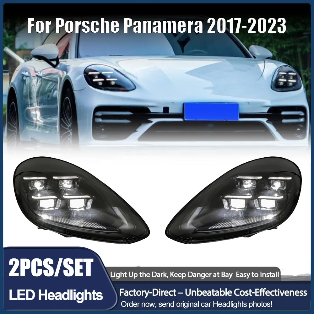 

Автомобильные фары для Porsche Panamera 971, светодиодные фары, линзы проектора 2018-2023, обновление до 2024 976 Matrix Pdls, фары в сборе