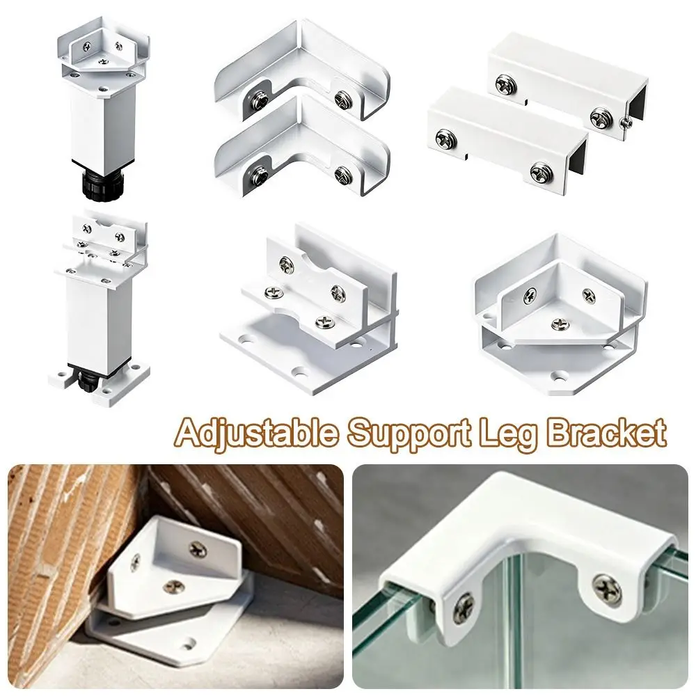 Aluminum Alloy Adjustable Support Leg Bracket Heavy Duty White Aluminum Corner Clamps Waterproof Rust Resistant