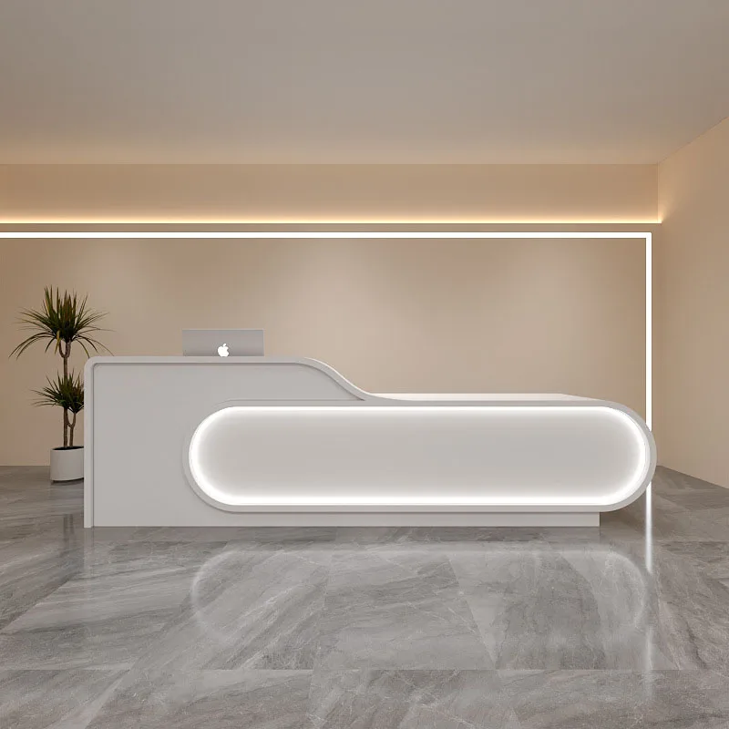 Led Lights Display Reception Desks Welcome Drawer Hotel Reception Desks Company Organizers Comptoire Accueil Trendy Furniture