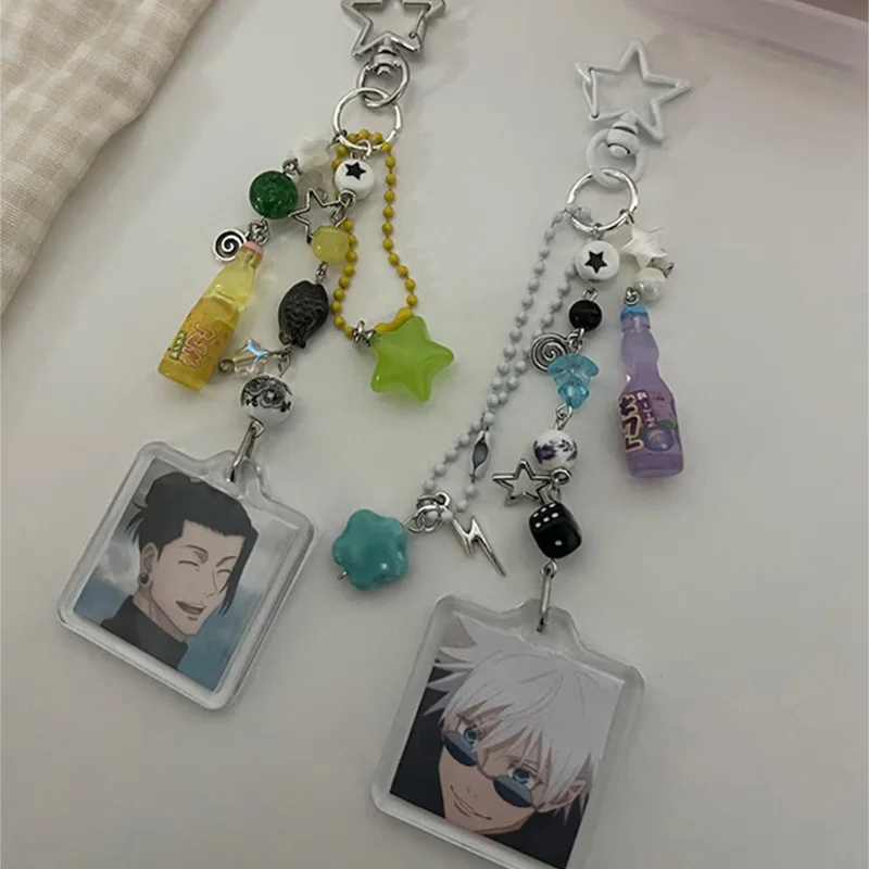 Gojo and Geto Jujutsu Kaisen Beaded Keychain, Accessories, Cute, Kawaii, Itadori, Megumi, Aesthetic, Beads, Nabora,