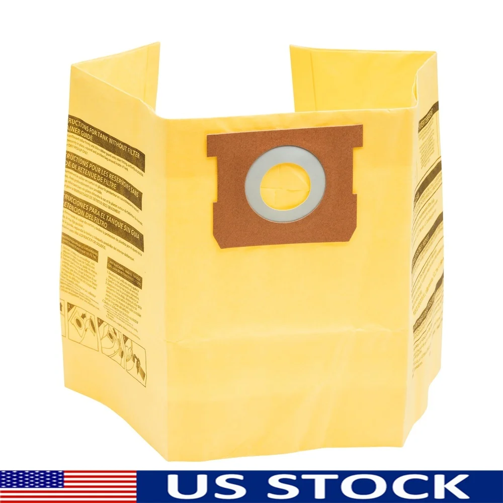 أكياس جمع الغبار عالية الكفاءة 3 عبوات من المكانس الجافة الرطبة سعة 4-9 جالون متوافقة مع معظم العلامات التجارية ومخفض مسببات الحساسية للترشيح