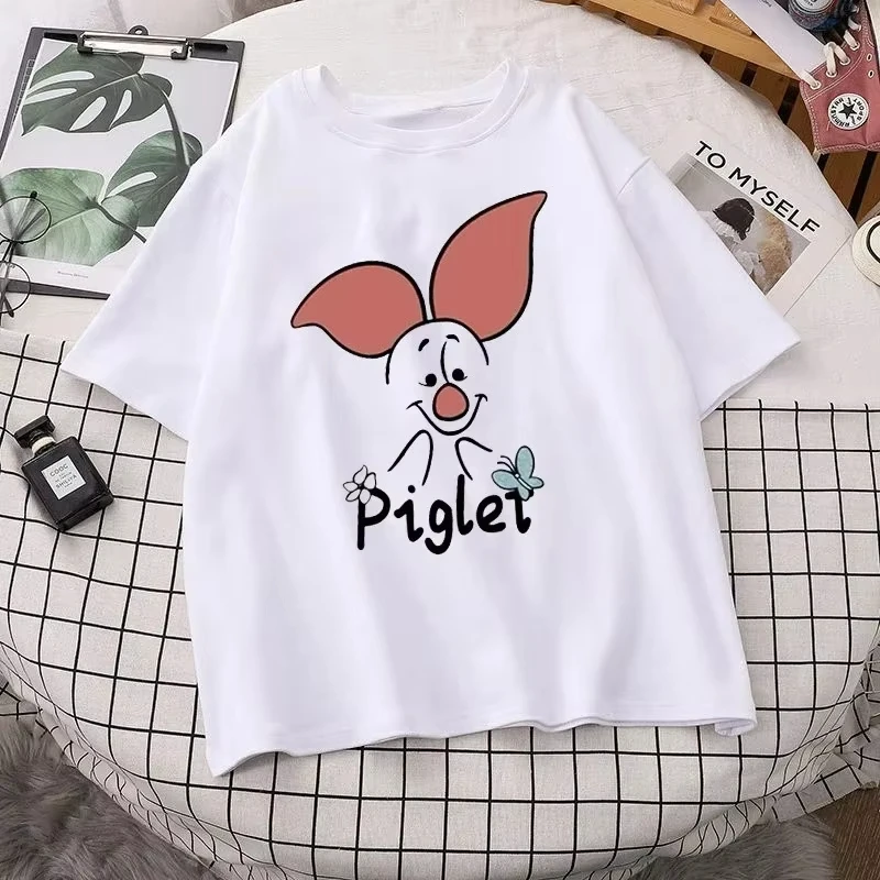 

Мода Диснея с мультяшным принтом в стиле Харадзюку, новинка лета 2022, топ с круглым вырезом, мужская и женская повседневная хлопковая футболка с короткими рукавами