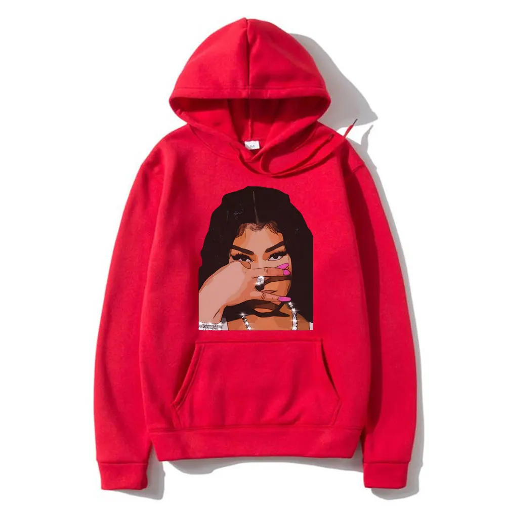 Rapper Nicki Minaj Face Graphic Print Hoodie Men Women Hip Hop Fashion Oversized Sweatshirt Unisex Fleece Cotton Y2k Streetwear