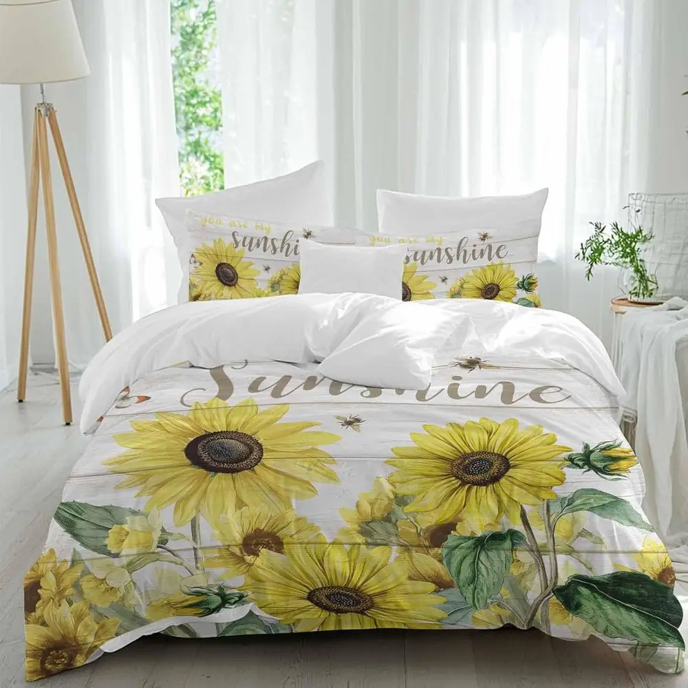 

Комплект постельного белья You are My Sunshine, 4 предмета, с узором под дерево, дышащий, уютный комплект пододеяльников и простыней для дома/отеля