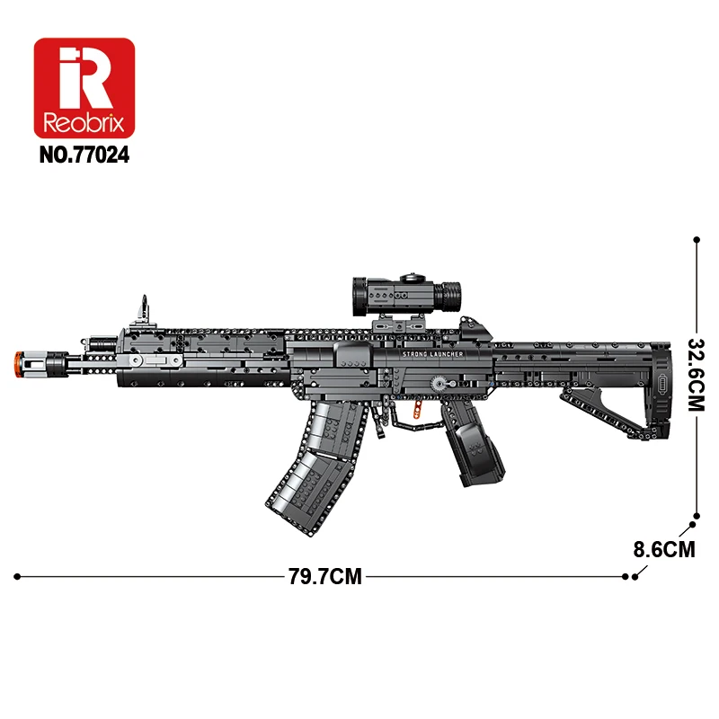 New 77024 1593pcs Technical Ww2 Military 191 Rifle Building Blocks Assembling Gun Bricks Model Toys for Boys Birthday Gift Set