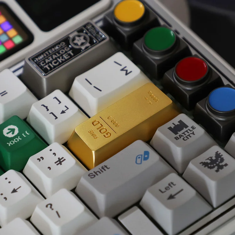 Custom Keycap Gold Bar Theme Cherry Profile Mechanical Keyboard Zinc Alloy Keycap Tablet Laptop Gaming Keyboard Accessories Gift