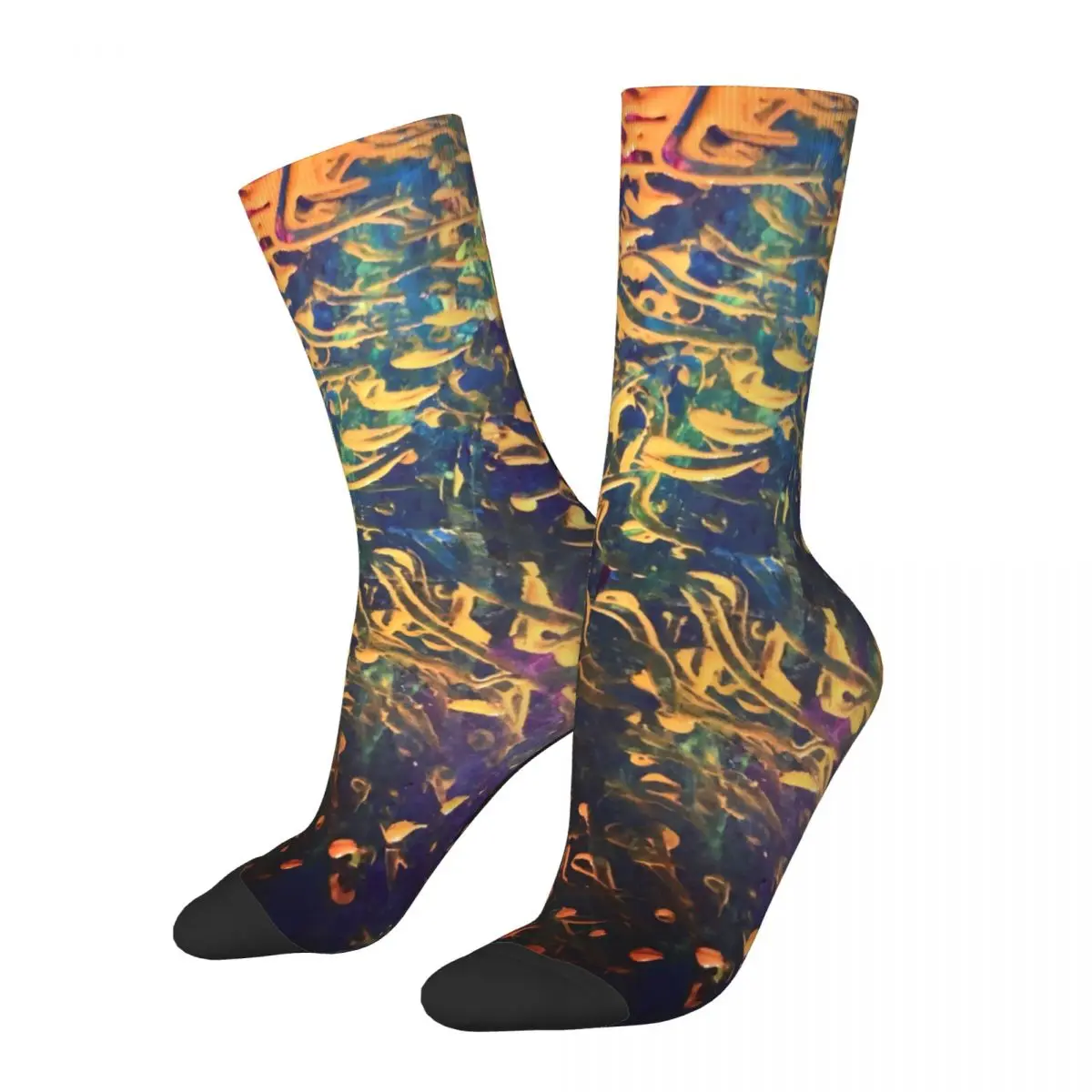 

Crazy compression Tropical Colour Sock for Men Vintage Quality Pattern Crew Sock Novelty