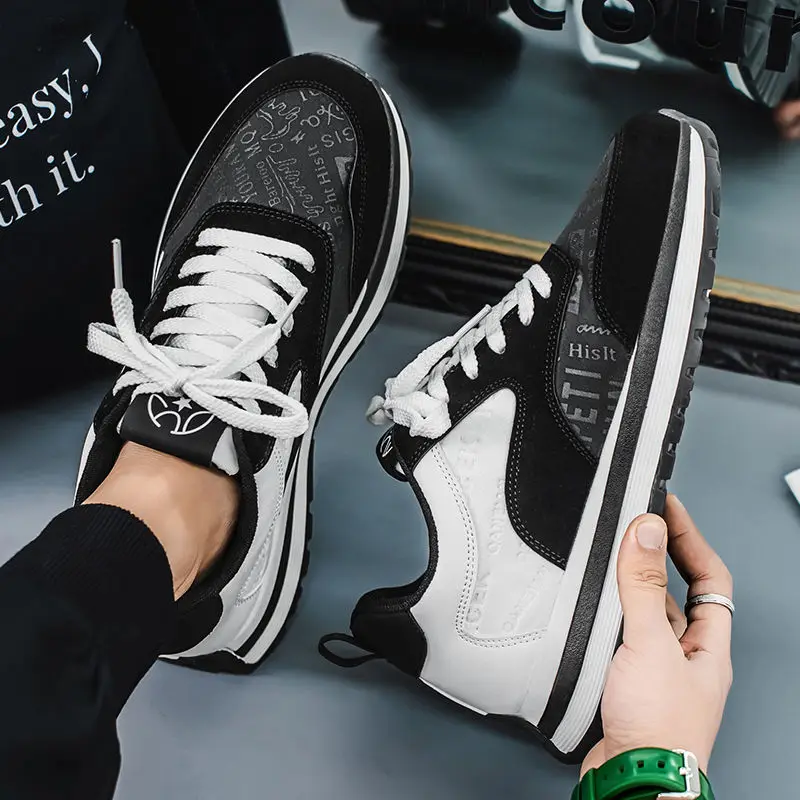 أحذية رجالية 2025 شتاء جديد عصري ماركة تنوعا ريترو أبي أحذية الشباب لينة سوليد الجري الرياضية سميكة سوليد الأحذية العصرية #2