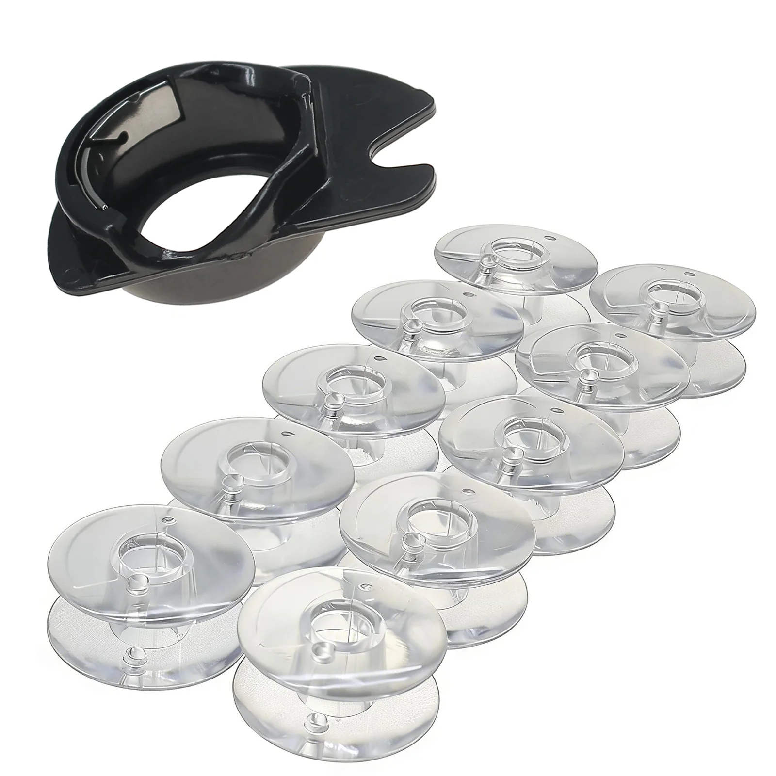 1PC Caixa de Bobina # 421326 421325-002 com 10PCS Bobinas # 172222P compatível com Acessórios para Máquinas de Costura Domésticas Singer Apollo Classe 66