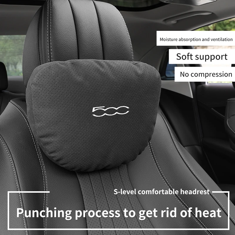 

Top Quality Car Headrest Neck Support Seat Soft Neck Pillow Breathable For Fiat 500 500l 500x 500e Abarth Interior Accessories