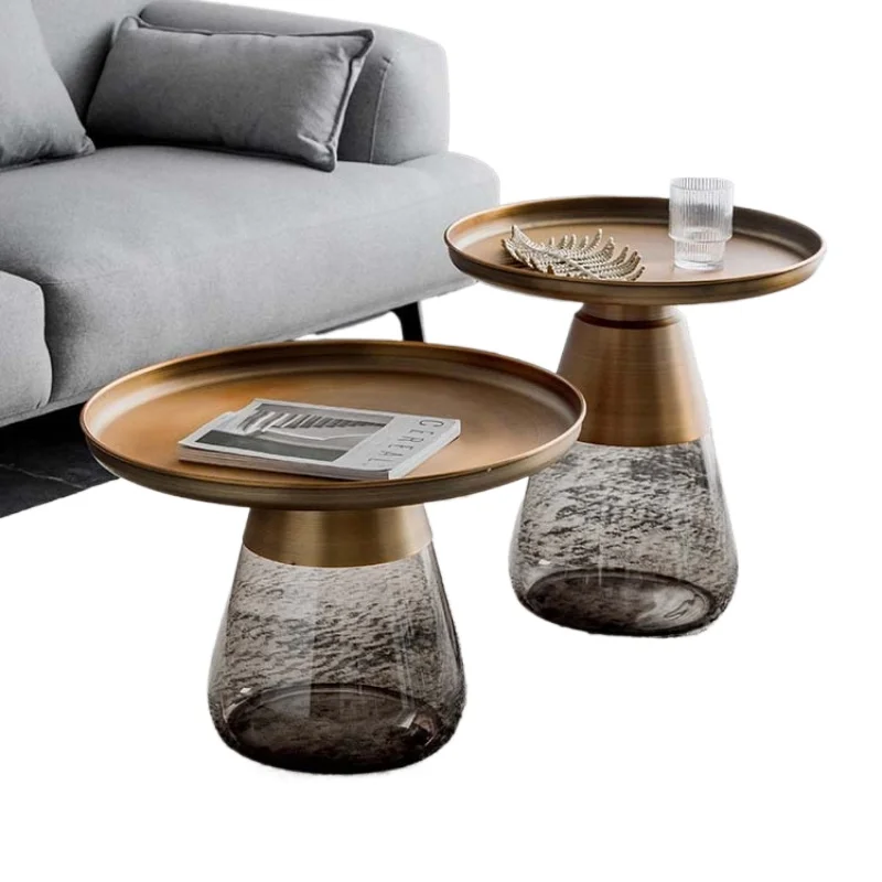 

Simple modern living room storage side few small apartment round metal designer corner few