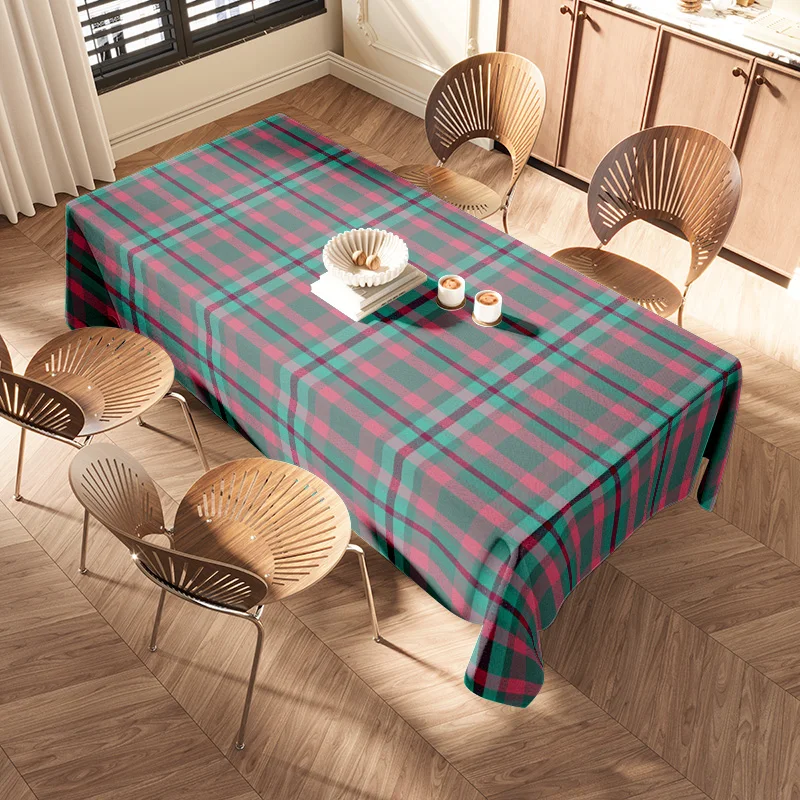 High Quality Plaid Tablecloth Perfect for Dining Room Decoration Red/Green Checkered Fabric 100% Cotton Machine Washable (Medium