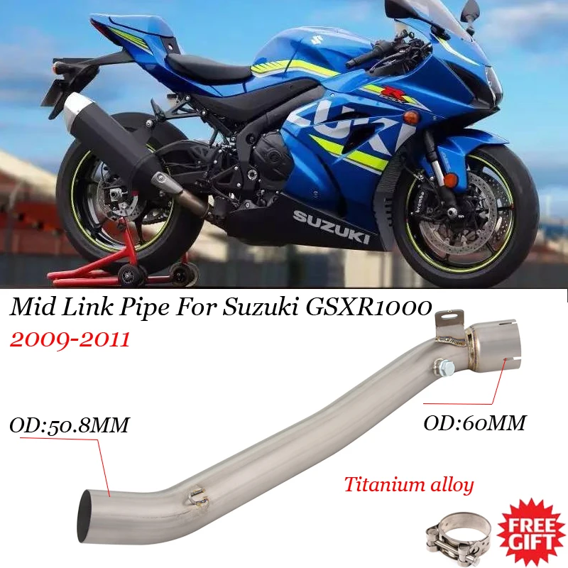 

For Suzuki GSXR1000 GSX-R1000 GSXR 1000 K9 K10 2009 2010 2011 Motorcycle Exhaust Muffler Middle Titanium alloy Connect Link Pipe