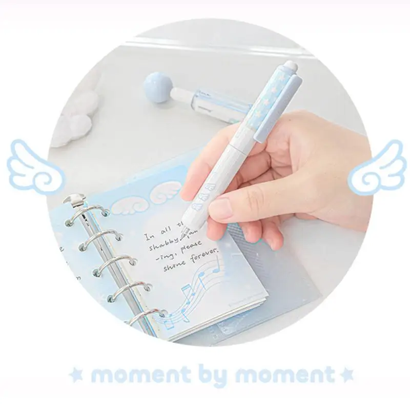 Short Design Pen Set of 4: 360° Rotating, High Beauty, Decompression Brushing & Problem-Solving