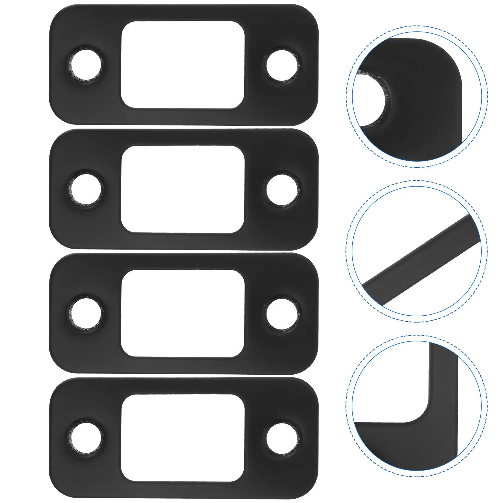 

4Pcs Premium Stainless Steel Door Strike Plate Set for Front Door Reinforcement Deadbolt Cover Hole Filler Security Upgrade
