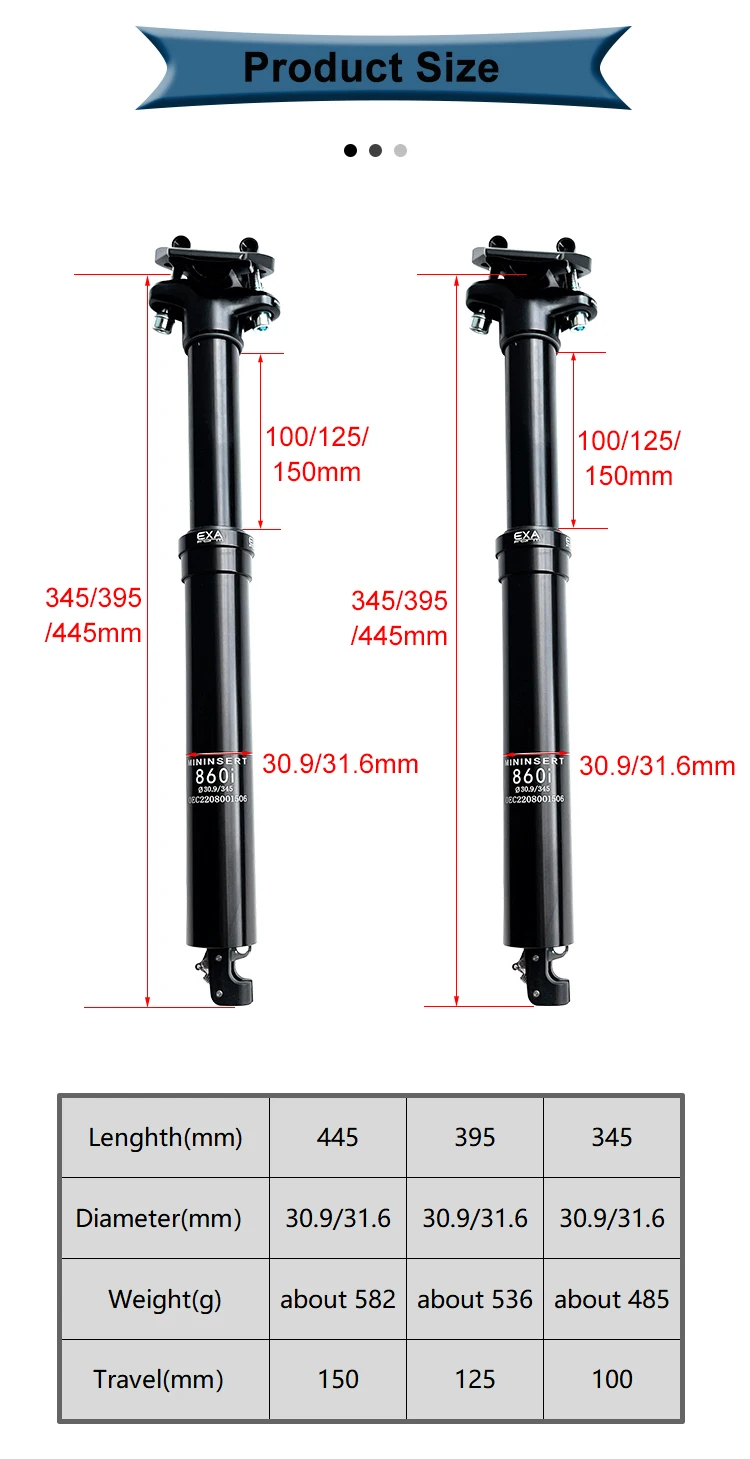 KS EXAForm 860i 30.9 31.6mm Hydroyl Sattelstütze, höhenverstellbar, Dropper-Sattelstütze mit interner Kabelführung, Fernbedienung und Federung – Detail 7