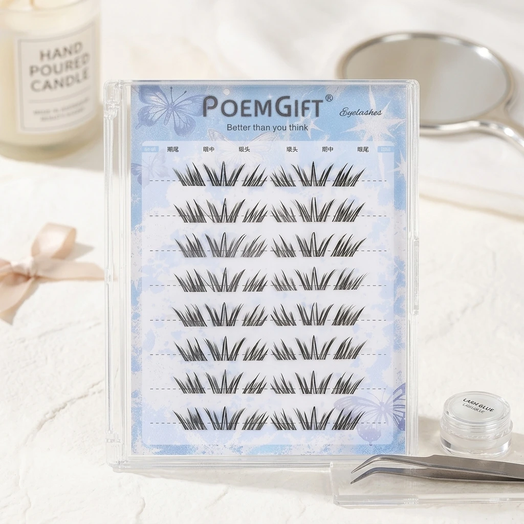 Curl Volume Individual False Eyelashes Clusters For Daily Party Makeup Women Synthetic Fiber Wispy Eyelash Long-lasting Durable